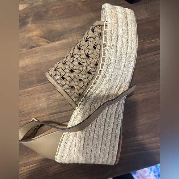 ONE Left Tory Burch Basket-Weave Espadrille Wedge - Sz 11 - Picture 3 of 5
